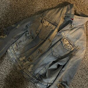 Distressed Blue Jean Jacket